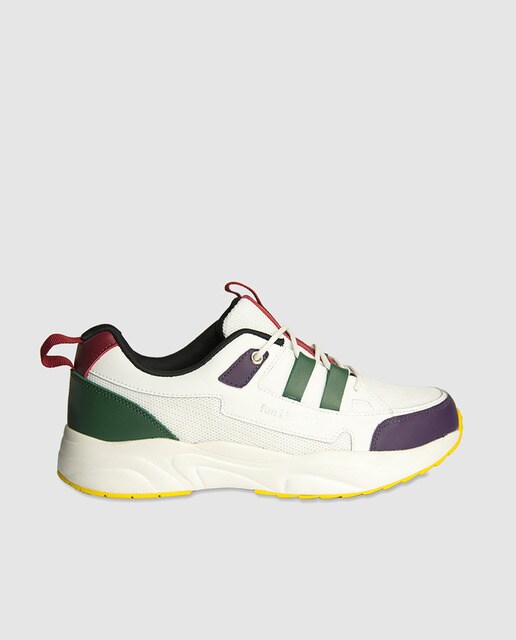 Zapatillas de hombre de piel Fun & Basics multicolor con cierre de cordones