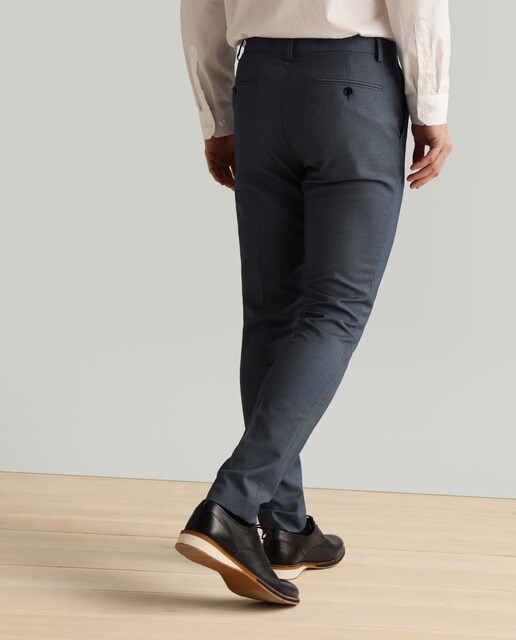 Pantalón de traje de hombre slim azul
