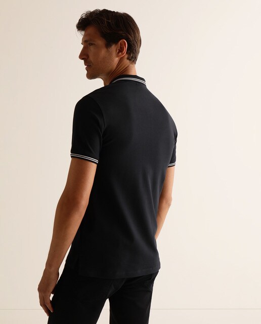 Polo piqué de hombre Emporio Armani azul de manga corta