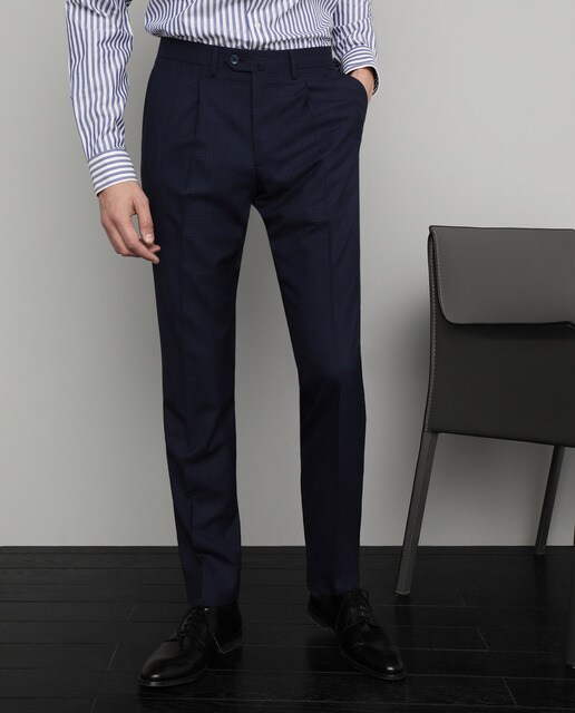 Traje de la colección Black de hombre slim microestampado azul