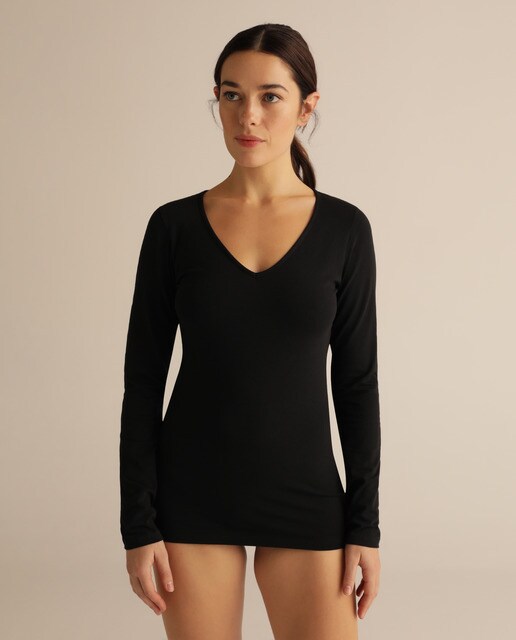 Camisola interior Cotton Plus com manga comprida
