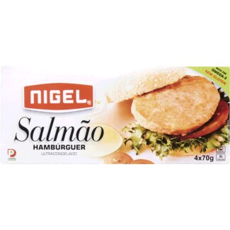 Nigel Hamburguer de Salmão sem Glúten embalagem 70 g