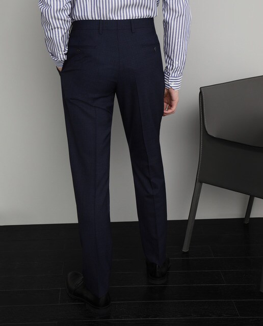 Traje de la colección Black de hombre slim microestampado azul