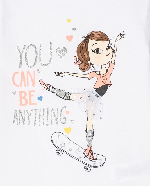 Camiseta de niña con estampado ''You can be anything''