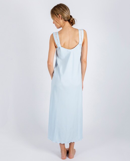 Camisa de dormir comprida azul celeste