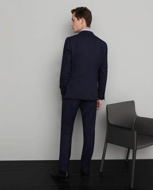 Traje de la colección Black de hombre slim microestampado azul