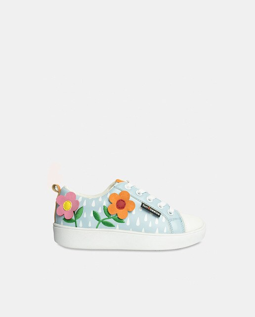 Zapatillas de lona de niña Fun & Basic en azil con motivos florales