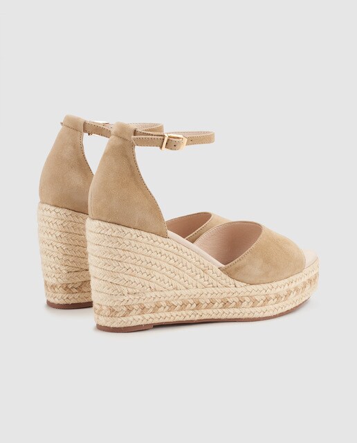 Alpargatas de cuña de mujer Fórmula Joven de ante beige