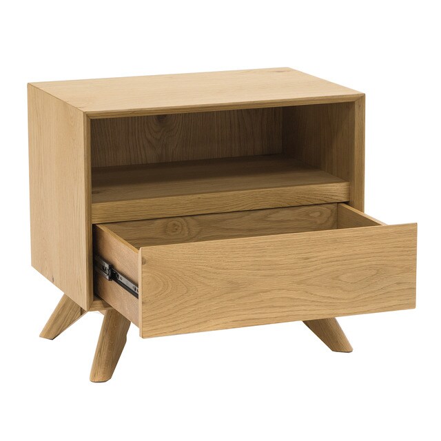 Mesita de noche de roble con cajón Anton Room - El Corte Inglés