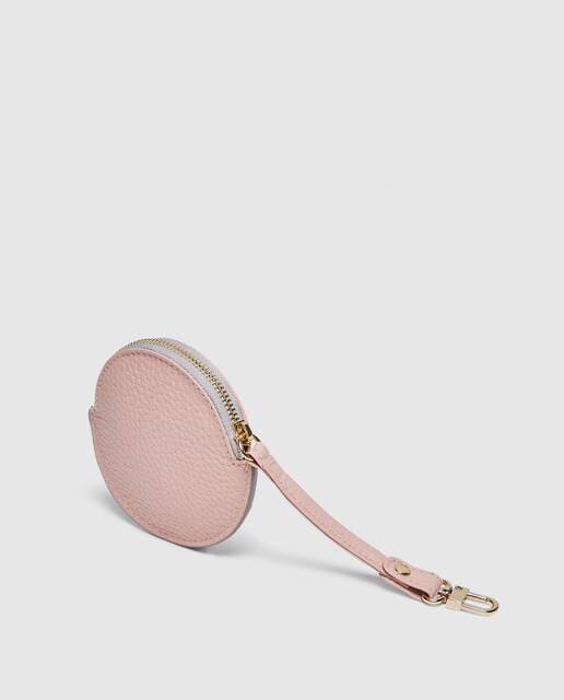 Monedero de mujer El Corte Inglés de piel rosa con cremallera