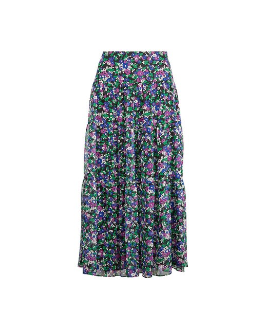 Falda larga con estampado de flores