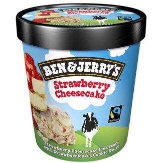Ben & Jerry's Gelado de Cheesecake de Morango embalagem 465 ml