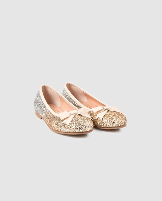 Bailarinas de niña Tizzas en color blanco con detalle glitter