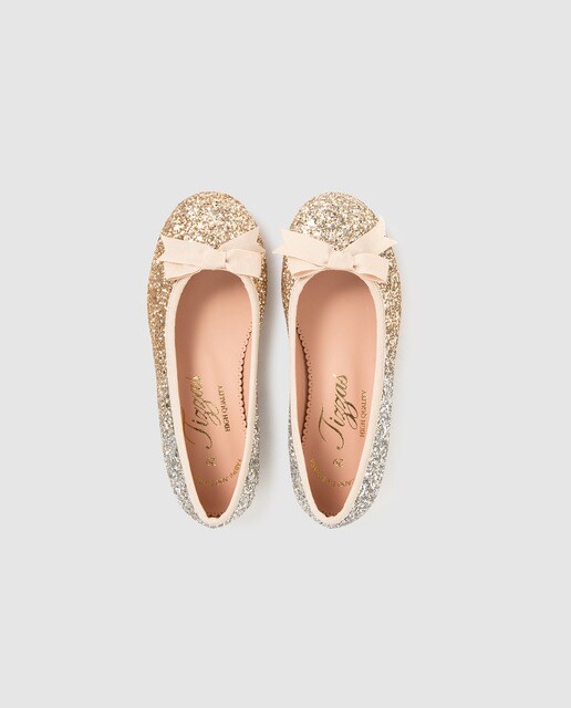 Bailarinas de niña Tizzas en color blanco con detalle glitter