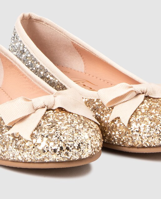 Bailarinas de niña Tizzas en color blanco con detalle glitter