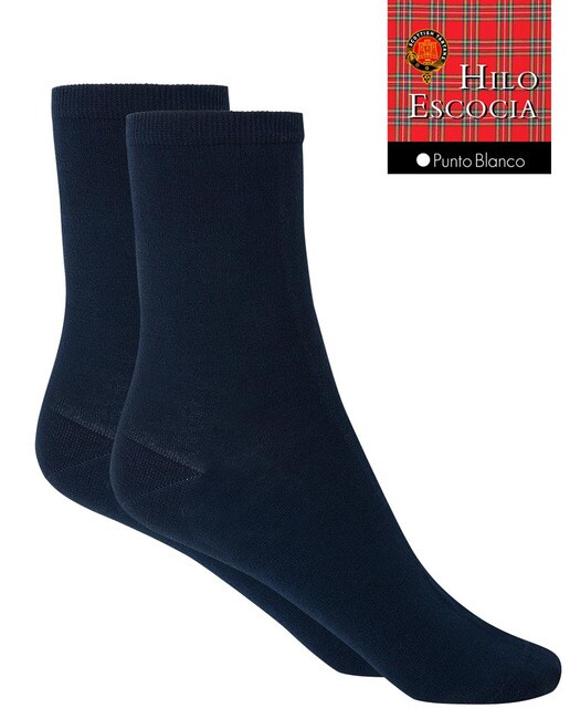 Calcetines de mujer Punto Blanco de hilo de escocia lisos