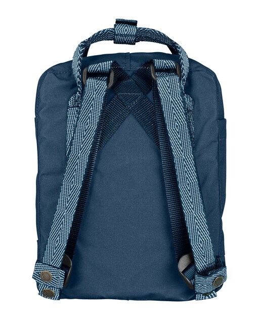 Mochila unissexo Kånken Mini de vinil azul royal com fecho de correr