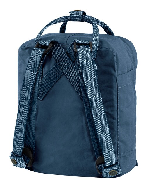 Mochila unissexo Kånken Mini de vinil azul royal com fecho de correr
