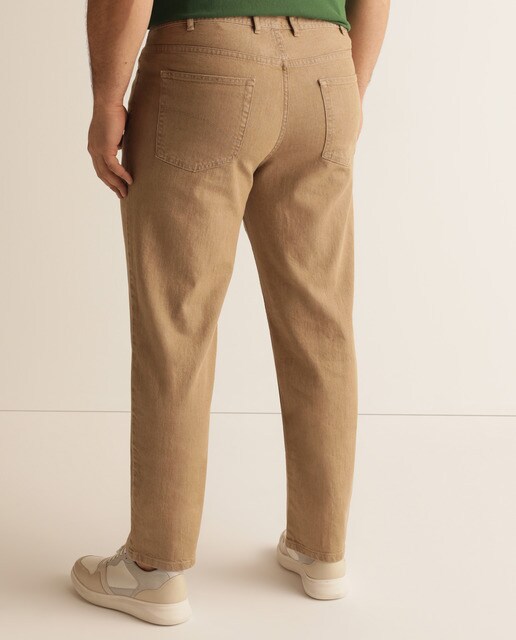 Pantalón 5 bolsillos regular marrón tallas grandes