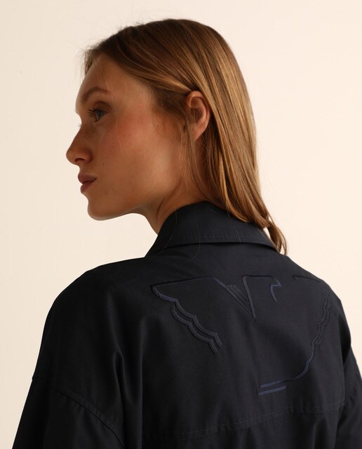Gabardina de algodón de mujer diseño midi