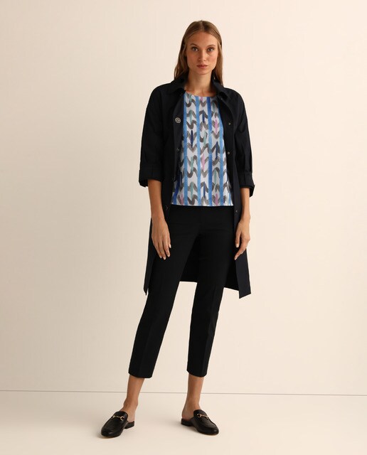 Gabardina de algodón de mujer diseño midi