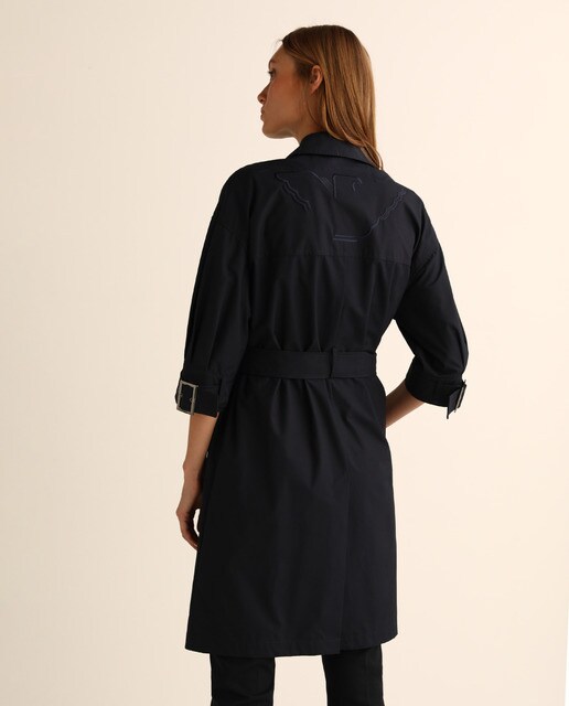 Gabardina de algodón de mujer diseño midi