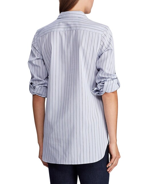 Blusa de mujer con estampado de rayas con manga larga