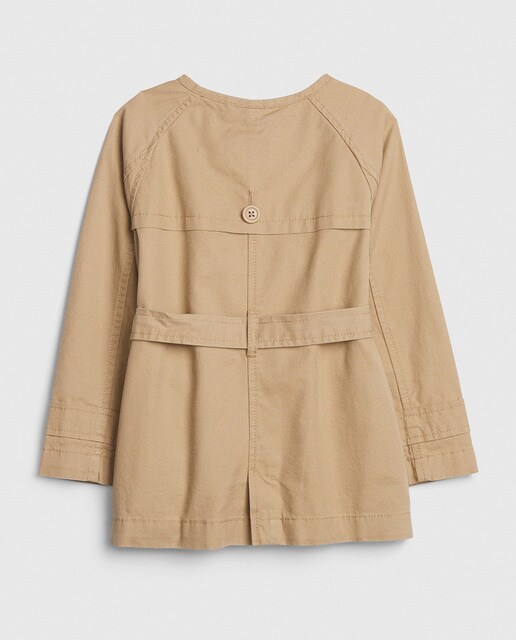 Gabardina de niña en camel