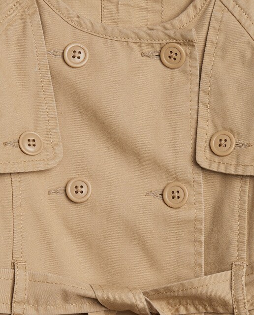 Gabardina de niña en camel