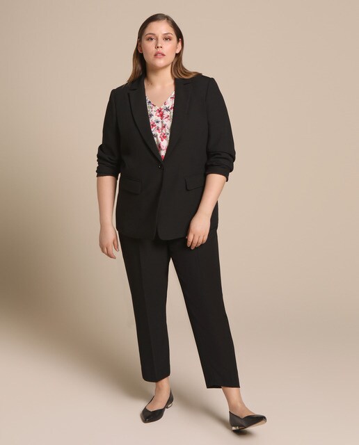 Blazer de mulher tamanhos grandes com fecho de botão