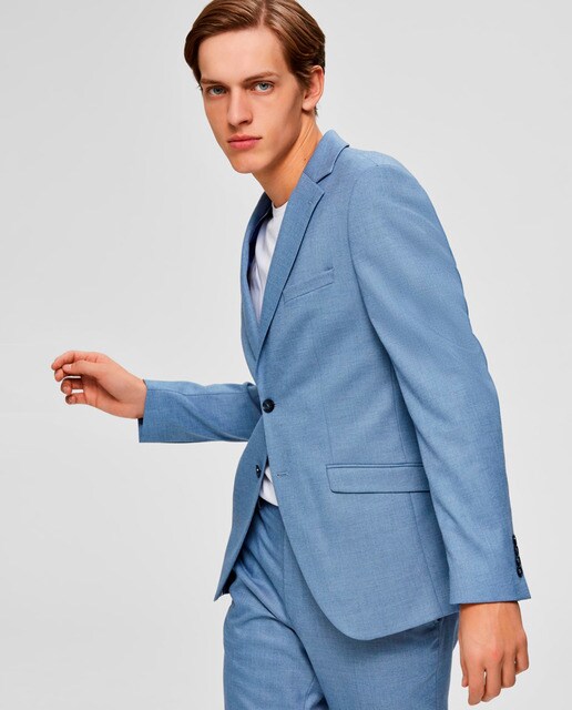 Chaqueta de traje de hombre slim azul claro