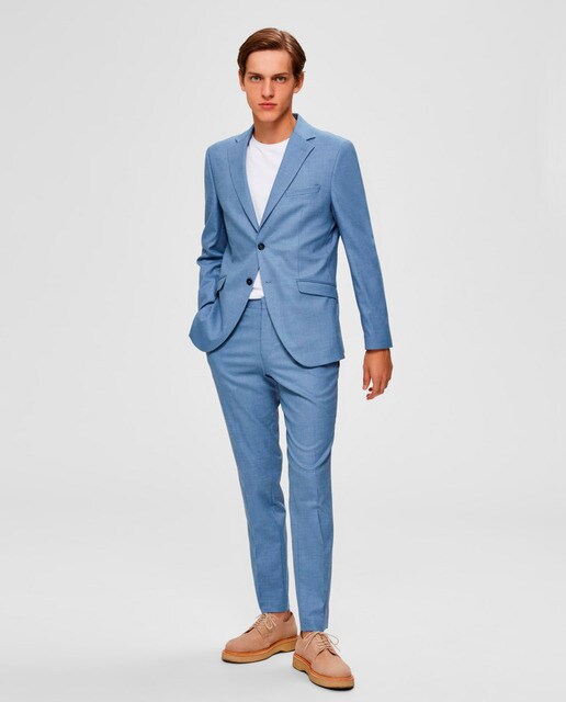 Chaqueta de traje de hombre slim azul claro