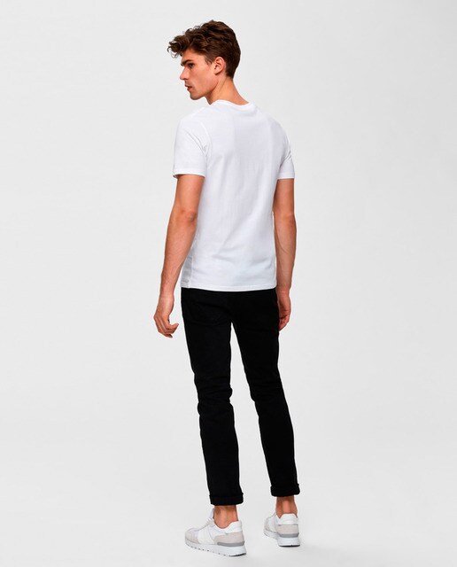 Camiseta de hombre Selected básica blanca de manga corta