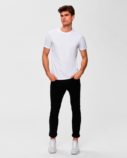 Camiseta de hombre Selected básica blanca de manga corta