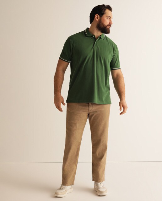 Pantalón 5 bolsillos regular marrón tallas grandes