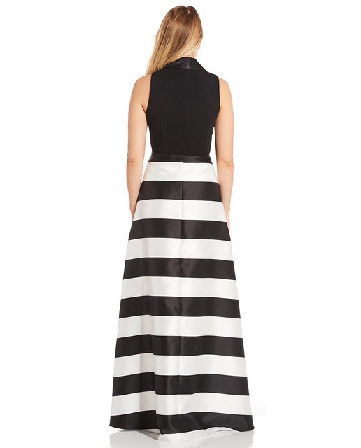 Vestido de material Mikado con rayas