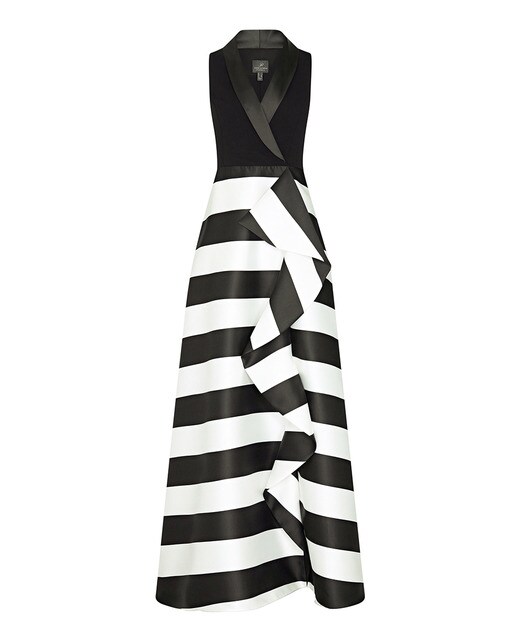 Vestido de material Mikado con rayas