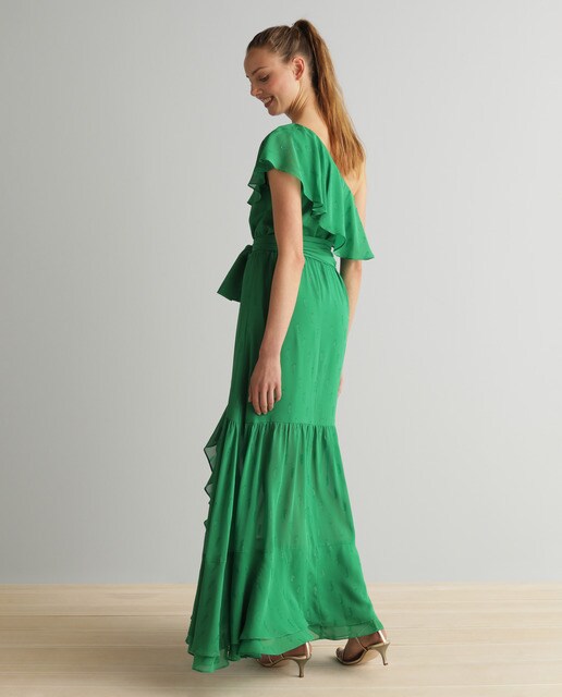 Vestido asimétrico con volantes