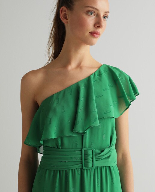 Vestido asimétrico con volantes