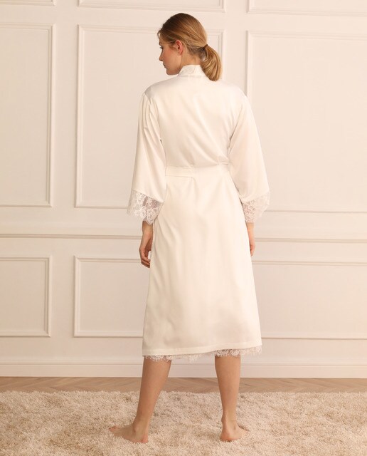 Conjunto camisón bata midi Novias Tejido Soft liso