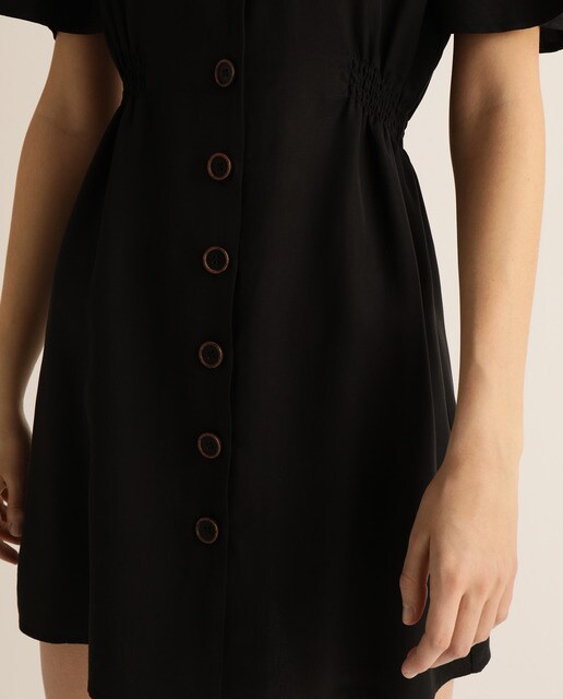Vestido de tencel manga corta 100% lyocell