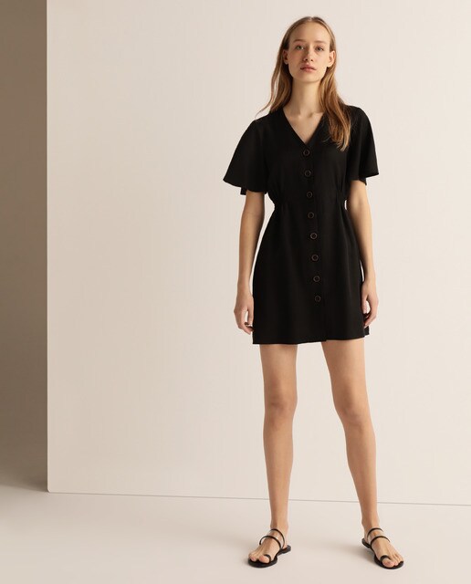 Vestido de tencel manga corta 100% lyocell