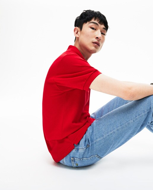 Polo de hombre Lacoste rojo de manga corta