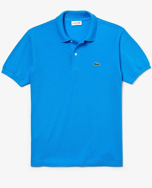 Polo piqué de hombre Lacoste azul de manga corta