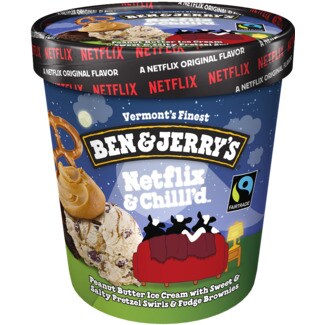 Ben & Jerry's Gelado Netflix & Chill´d de Manteiga de Amendoim embalagem 465 ml