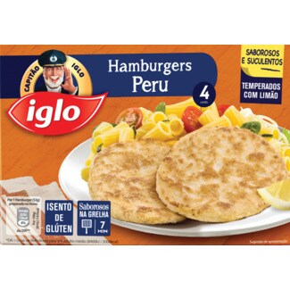 Capitão Iglo Hamburguers de Peru Temperados com Limão 4 Unidades sem Glúten embalagem 208 g