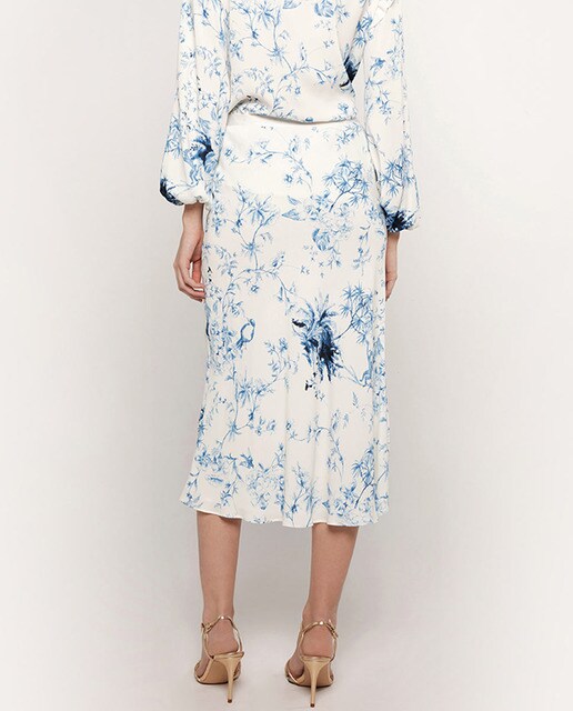 Falda midi estampado toile de jouy