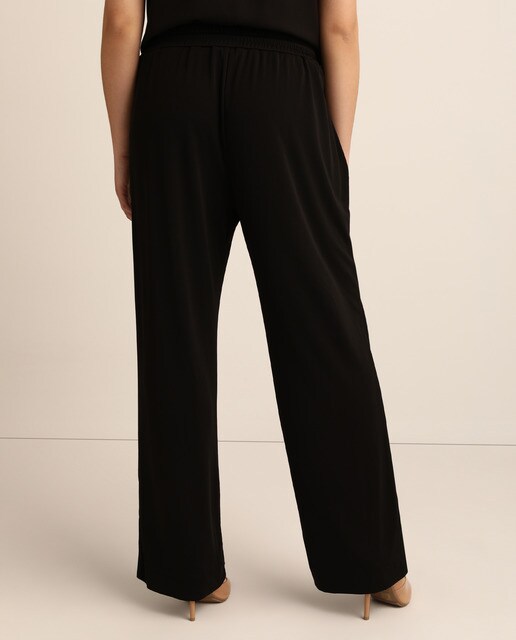Pantalón fluido de mujer talla grande con cintura elástica