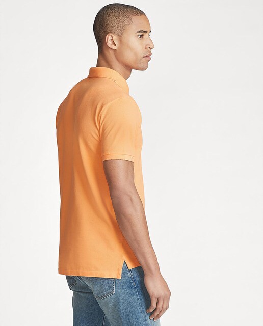 Pólo slim laranja com manga curta