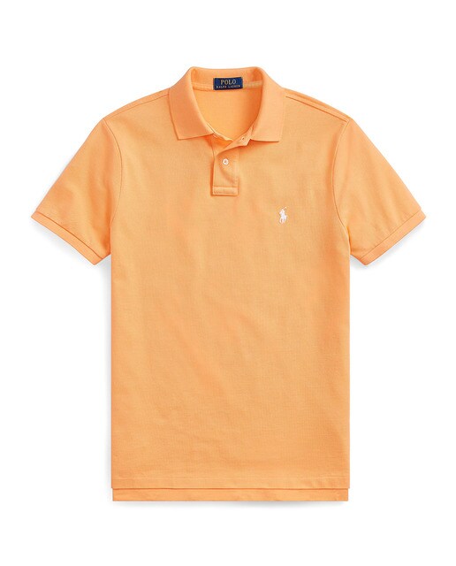 Pólo slim laranja com manga curta